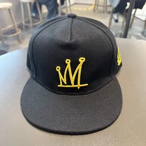 Casquette de Baseball Hip Hop à Bord Plat pour Enfants Coton Acrylique Broderie Couronne Protection Solaire Snapback Ajustable