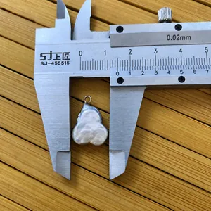 Baroque freshwater pearl pendant width measurement of 1.5cm with golden bail connector