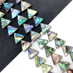 Perles en Vrac Triangle en Coquille d'Abalone Naturelle Perles de Coquille Géométriques Iridescentes pour la Fabrication de Bijoux