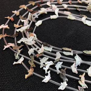 Naturmuschel-Perlen in Tierform wie Kaninchen und Vögel für DIY-Halsketten Schmuck