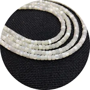 Natural white mother of pearl cylinder shell beads for DIY jewelry making and necklaces