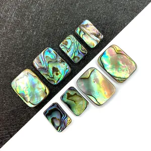 Láminas de concha de abulón rectangulares naturales con brillo irisado para joyería DIY