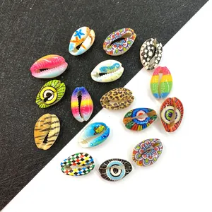 Natural Painted Cowrie Shell Beads Sea Snail Loose Beads For DIY Jewelry Making Necklace Bracelet Bohemian Style Accessories