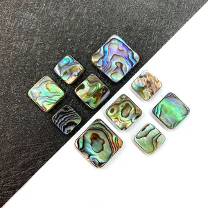 Cabujones cuadrados de concha de abulón iridiscente para joyería DIY e incrustación