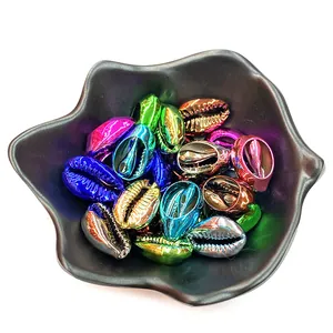 Conchiglie di ciprea naturali galvanizzate colorate per accessori di gioielleria fai da te