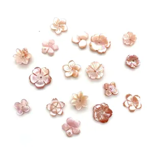 Roze natuurlijke schelp bloem kralen met iriserende glans voor DIY-sieraden