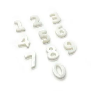 Natürliche Süßwassermuschel-Perlen Set mit Zahlen 0 bis 9 für DIY Schmuck Halsketten