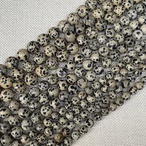 Natural Dalmatian Jasper round beads in various sizes for DIY jewelry making