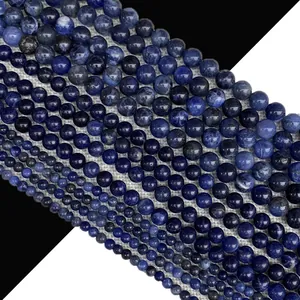 Natural Stone Round Beads Sodalite Agate Jasper Loose Beads For DIY Jewelry Making Bracelet Necklace Accessories
