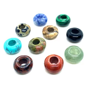 Set aus 10 assortierten 8x14mm Naturstein-Rondelle-Perlen für die Schmuckherstellung