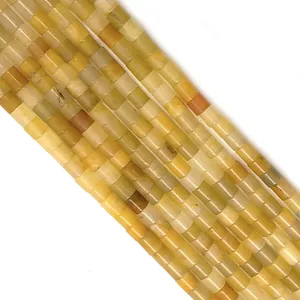 Perles cylindriques en ambre naturel 4x4mm pour la fabrication de bijoux DIY