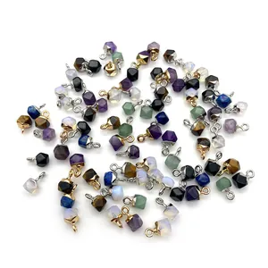 Facettierte Natursteinanhänger aus Amethyst und Lapislazuli für DIY Schmuckdesign