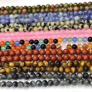 Natural gemstone beads in tiger eye and quartz styles for DIY necklace jewelry making