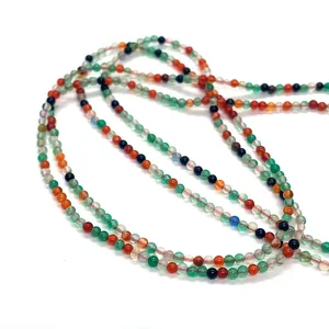 Multi-color natural stone beads in 2-3mm round shape for DIY jewelry making necklaces
