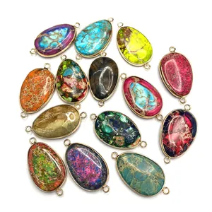 Connecteurs en pierre impériale en forme de larme pour la création de bijoux DIY