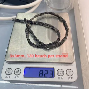 Cuentas de cubo de piedra natural de 3x3mm que pesan 8,23g por tira con 120 piezas