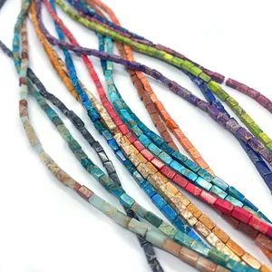 Kleurrijke 3x6mm natuursteen rechthoekige kralen in diverse kleuren voor DIY sieraden maken
