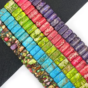 Pietra Naturale Diaspro Imperiale Turchese Perle Sfuse Rettangolo Piatte Perle Distanziatrici Per Creazione Gioielli DIY