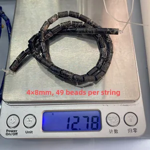 Details zu 4x8mm zylindrischen Marmorperlen auf Waage mit 12,78g für DIY Schmuck