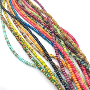 Perles Heishi colorées en jaspe impérial naturel pour la création de bijoux DIY