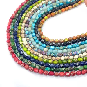 5x7mm irregular natural imperial stone beads in turquoise blue and green for DIY jewelry