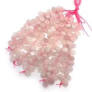 Natural rose quartz teardrop loose beads 10x13mm for DIY jewelry making necklaces
