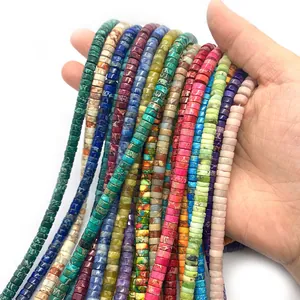 Cuentas cilíndricas de piedra emperador de colores 2x4mm para joyería artesanal DIY