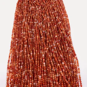 Faceted red agate round loose beads for DIY jewelry making in multiple sizes