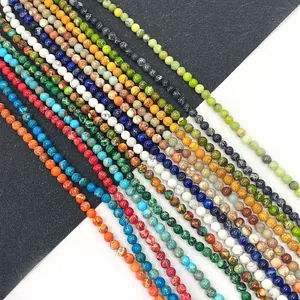 Natural Stone Imperial Jasper Round Loose Beads For DIY Jewelry Making Necklaces Bracelets Decorative Spherical Beads