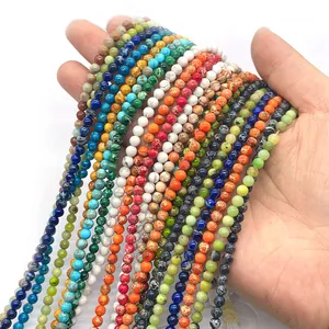 Colorful assorted natural stone beads for DIY jewelry making in various textures and colors