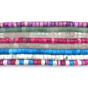Multi-color 6x9mm cylinder gemstone beads for DIY jewelry making with smooth finish