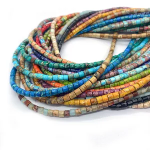 Colorful natural stone tube beads for DIY jewelry making in various vibrant colors