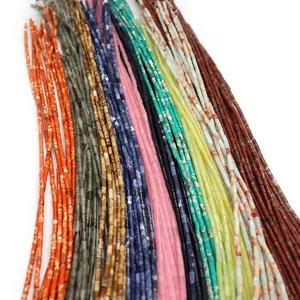 2x4mm cylindrical imperial stone beads in various colors for DIY jewelry making