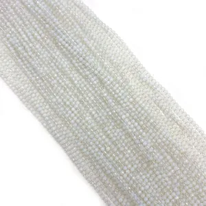 Faceted natural opal beads for DIY necklaces with 2mm to 4mm translucent round design