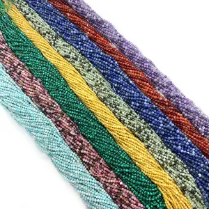 Faceted natural gemstone beads 2-4mm in vibrant colors for DIY jewelry making