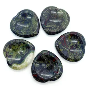 Cabochons en forme de cœur en pierre de sang de dragon pour la création de bijoux DIY