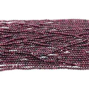 Perles en grenat naturel facettées 2-4mm pour bijoux DIY de couleur rouge pourpre