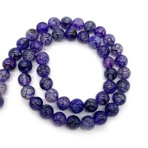 Gepolijste paarse drakenader agaat ronde losse kralen voor DIY-sieraden maken en knutselen