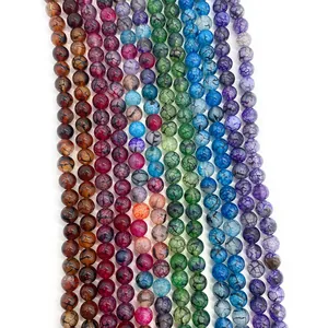 Regenboogspectrum van ronde drakenader agaat losse kralen voor DIY sieraden