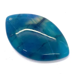 Blue dragon vein agate crescent pendant set with natural patterns for DIY jewelry making