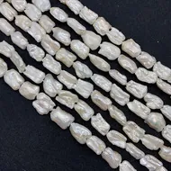 Close-up of irregular baroque freshwater pearls showing natural luster and texture