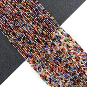 Gefacetteerde Meerkleurige Natuursteen Losse Kralen Ronde Gefacetteerde Edelsteen Kralen Voor DIY Ketting Armband Sieraden Maken Accessoires