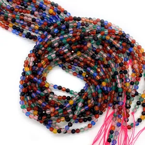 Meerkleurige gefacetteerde natuursteen kralen 2-4mm spiraalvorm voor DIY sieraden