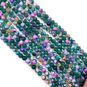Groene drakenader agaat kralen met kleurrijke patronen voor DIY sieraden maken