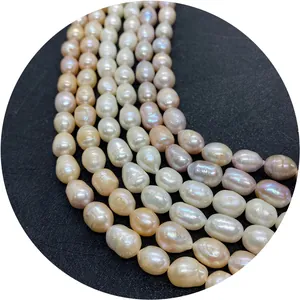 Perlas de agua dulce naturales blancas, doradas y púrpuras para la creación de joyas
