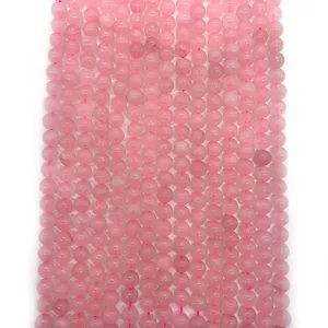 Natural light pink rose quartz round beads strands for DIY jewelry making and crafts