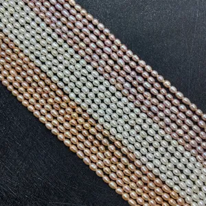 Natural freshwater rice pearls in white, pink and purple for DIY jewelry making