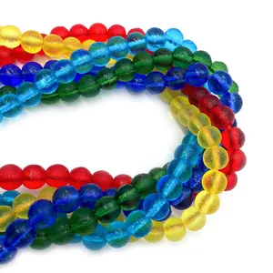 Colorful 6mm to 10mm frosted matte natural stone beads for DIY jewelry making sets
