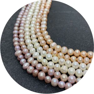 Natural freshwater pearls in white pink and purple colors for jewelry DIY making