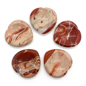 Perles en forme de cœur en pierre naturelle rouge pour la création de bijoux DIY